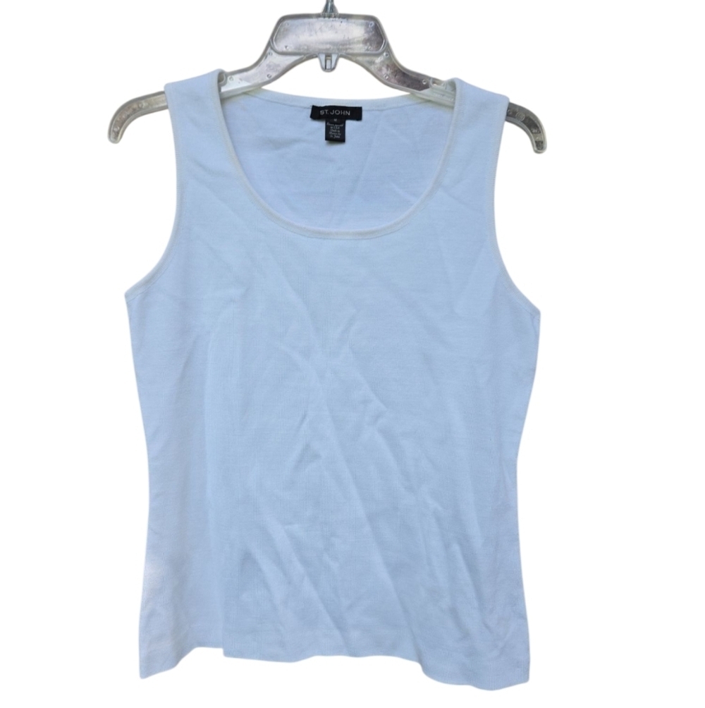 St. John White Sleeveless Top Size M